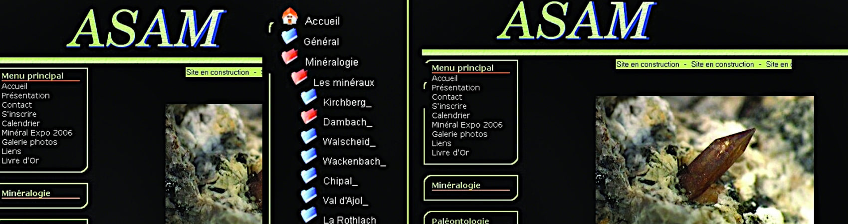 LES SITES DE L&rsquo;ASAM DEPUIS 2006